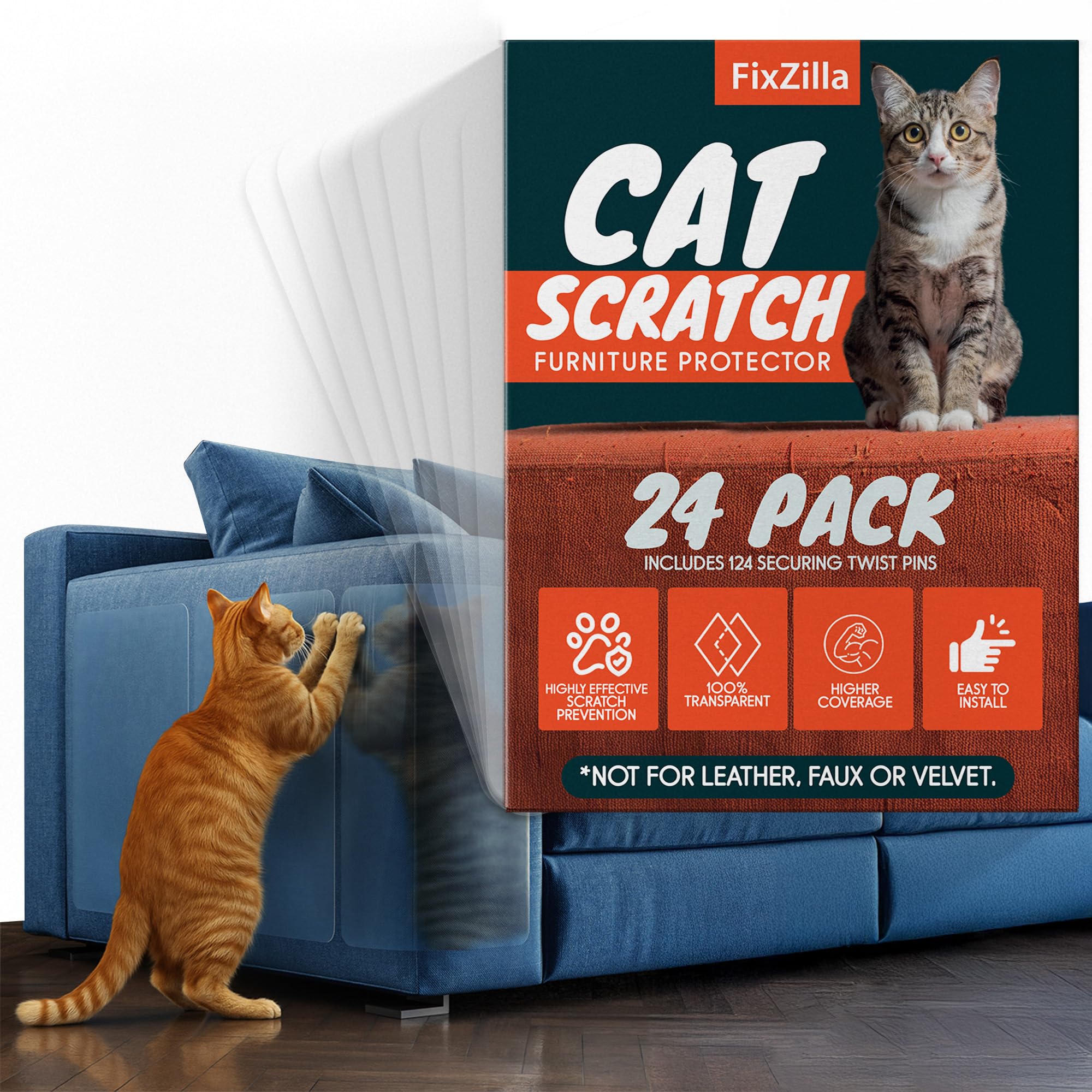 FixZilla cat furniture protector panels shown from the front.