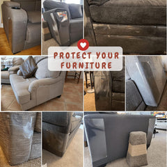 FixZilla cat scratch furniture protector shown covering a wall or door area.