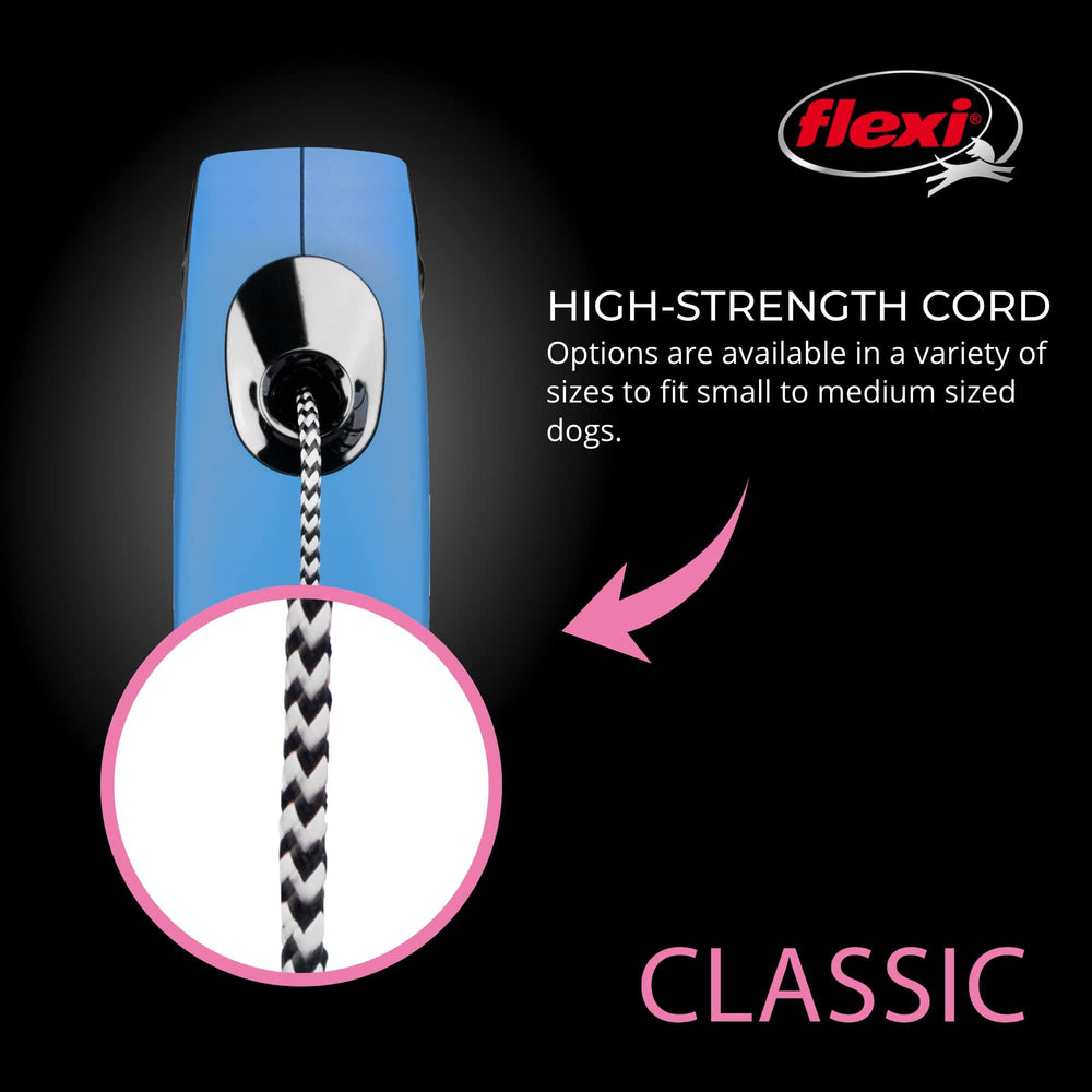 FLEXI Classic Cord retractable dog leash showing the brake control.