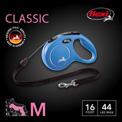 FLEXI Classic Cord retractable dog leash with a close-up view of its cord.