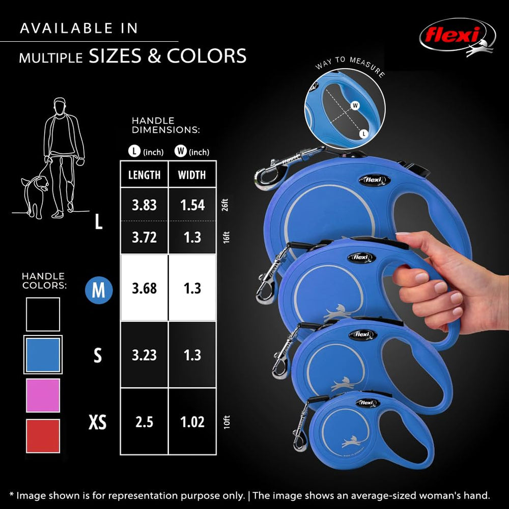 FLEXI Classic Cord retractable dog leash being used on a dog walk.