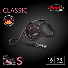 FLEXI Classic Tape retractable dog leash close-up showing the brake control.