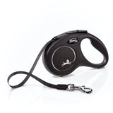 FLEXI Classic Tape retractable dog leash shown from the front in black.
