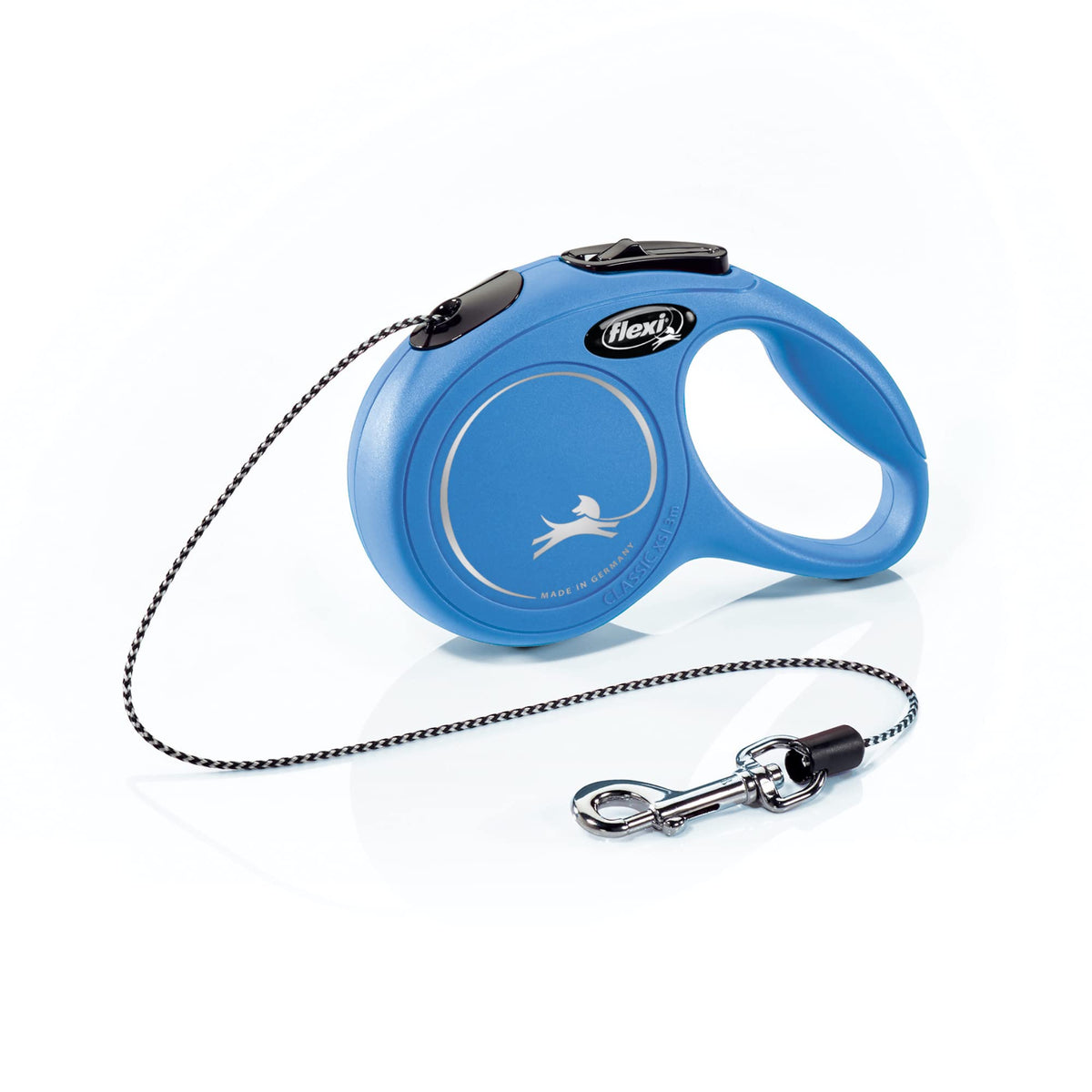 FLEXI Classic XS dog leash shown from the front in blue.