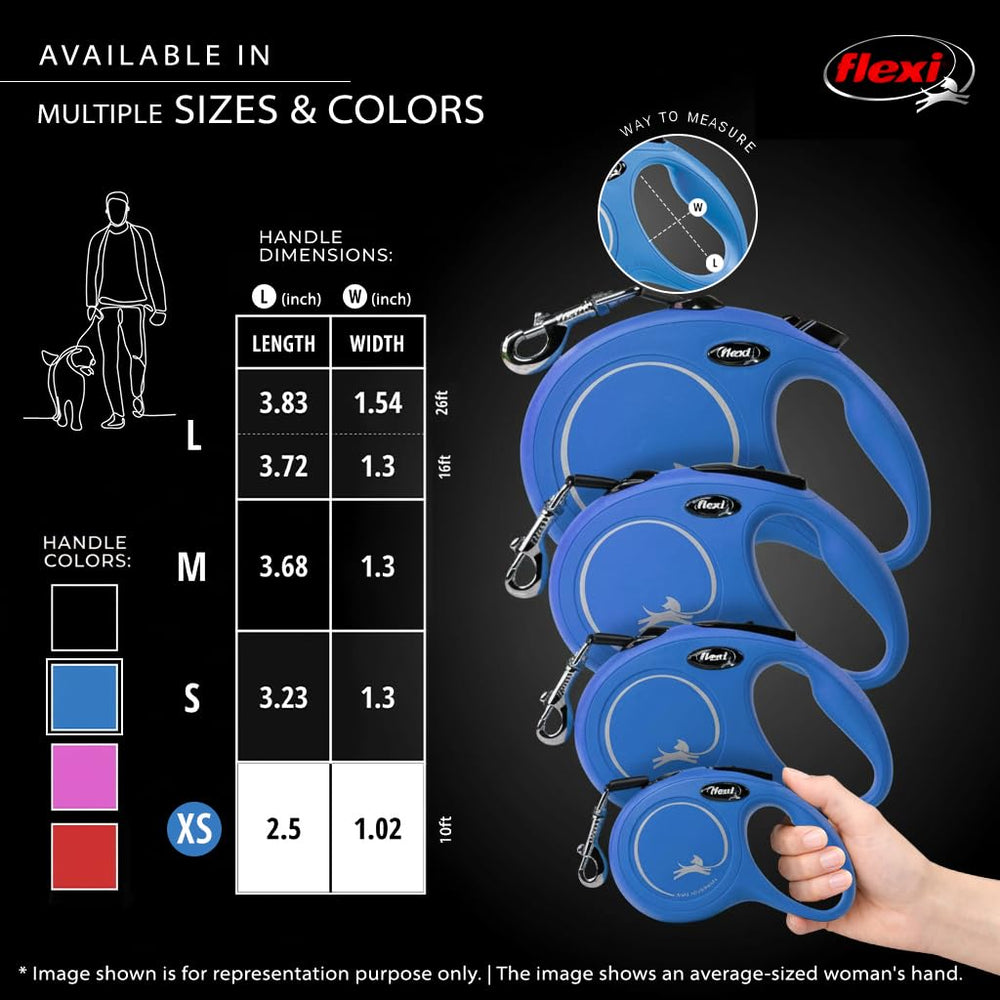 FLEXI Classic XS dog leash close-up showing the tape guidance area.