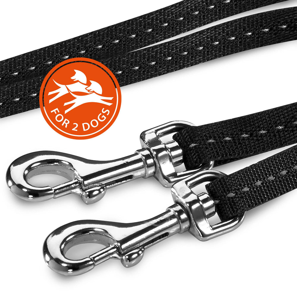 FLEXI Classic Double Cord retractable dog leash with the brake control in close view.
