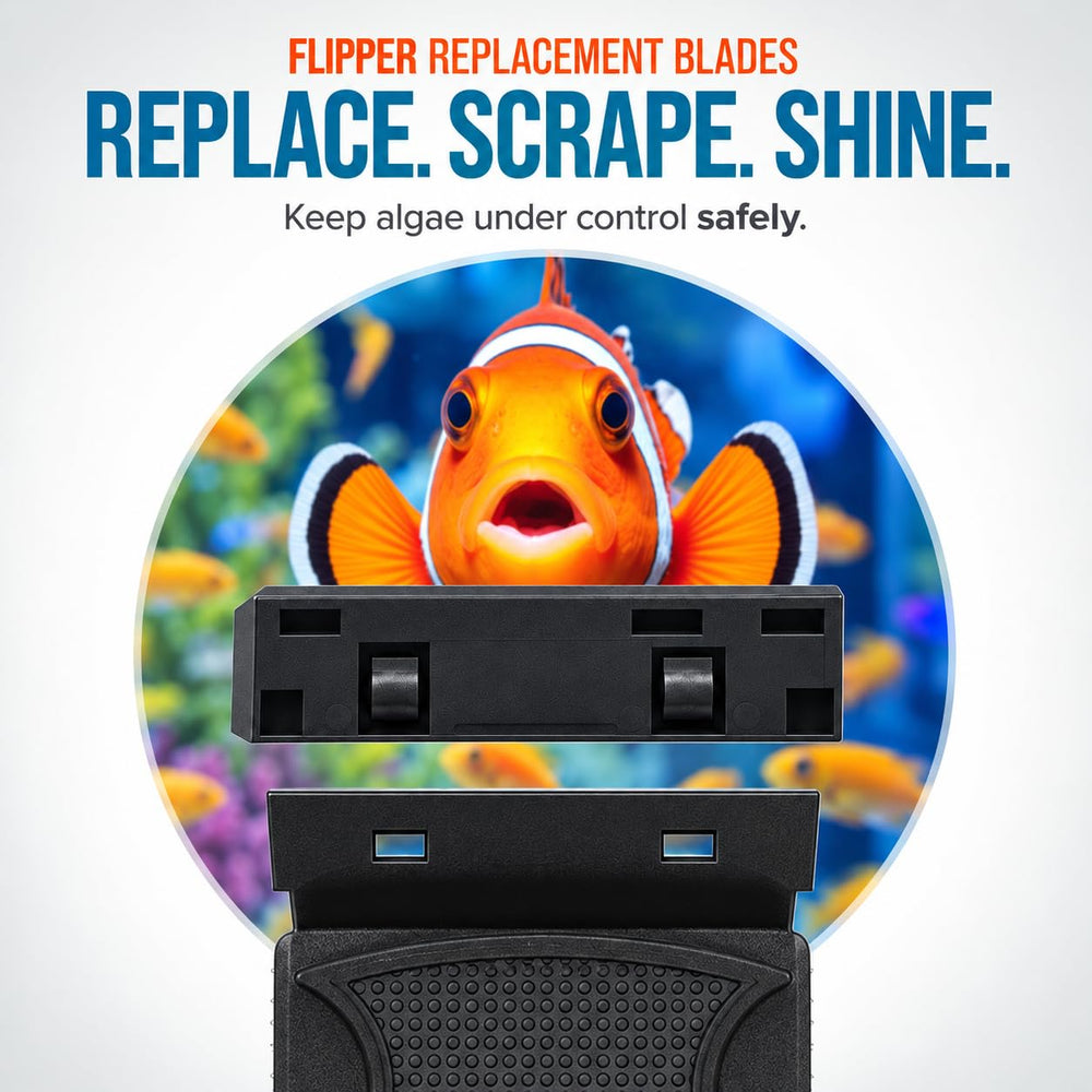 FL!PPER Max ABS replacement scraper blade shown in a close-up of its edge.