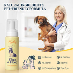 Flydog dry dog shampoo label showing its formula details.