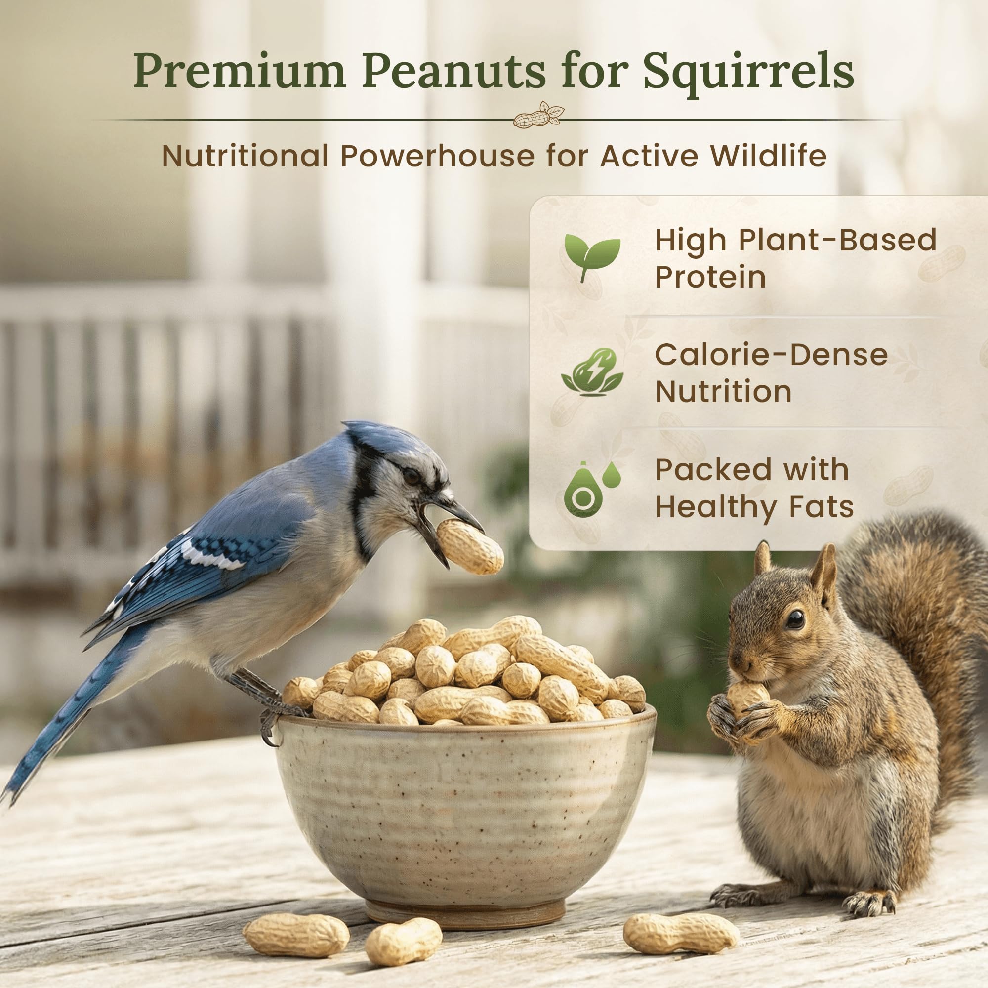 Forest Haven peanuts shown with the included bonus binoculars.