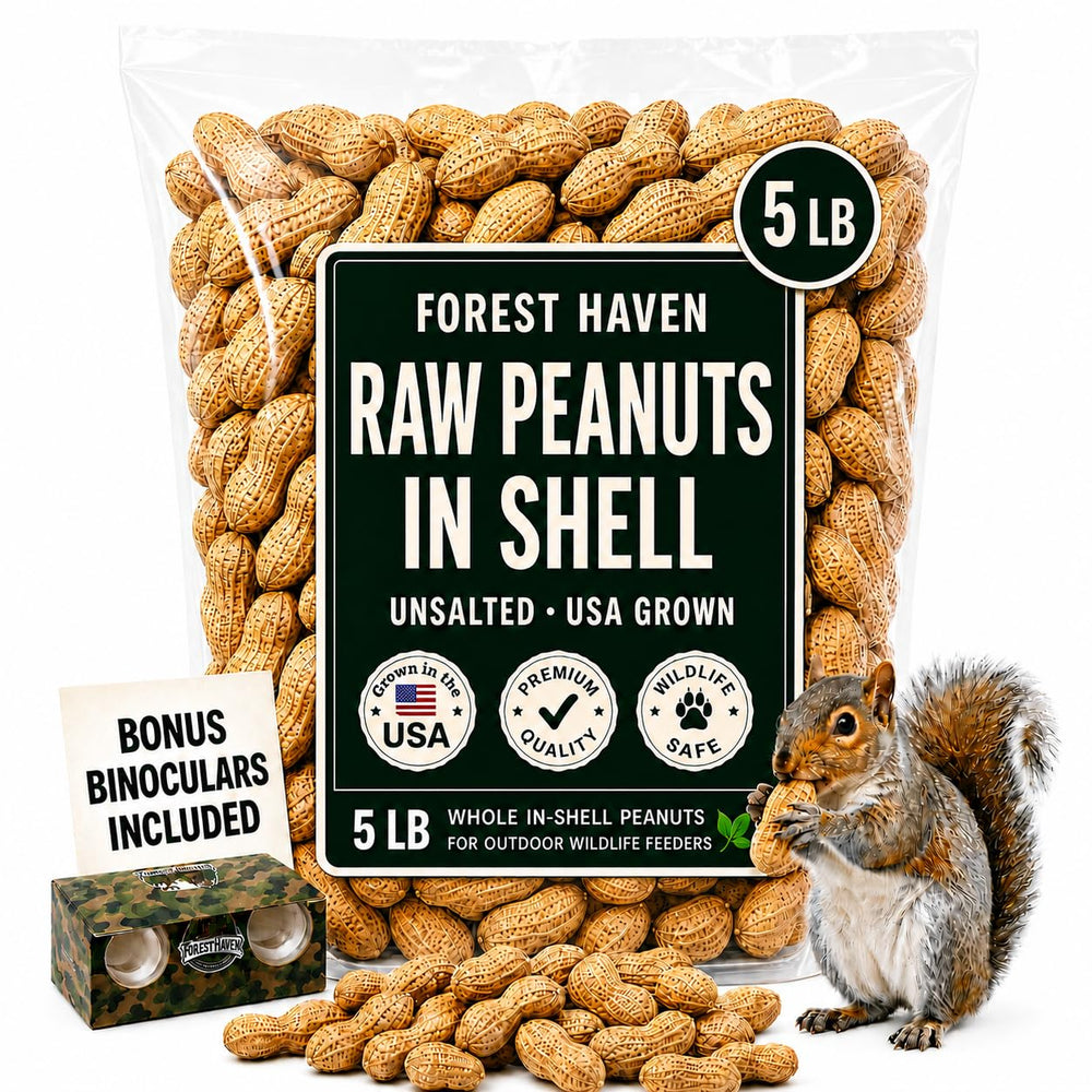 Forest Haven raw peanuts in shell shown in the product bag.