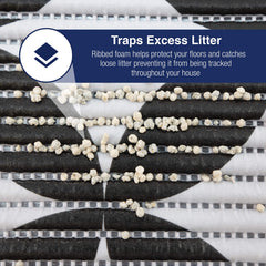 Fresh Kitty Jumbo Foam Litter Mat placed around a litter box to catch scattered litter.