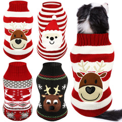Frienda Christmas dog sweaters shown from the front.