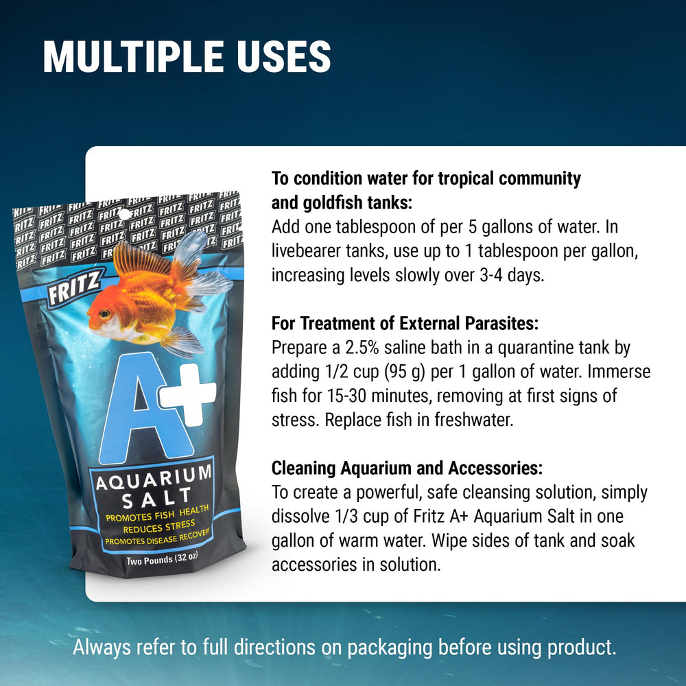 Fritz Aquatics A+ Aquarium Salt shown for setting up a freshwater tank.