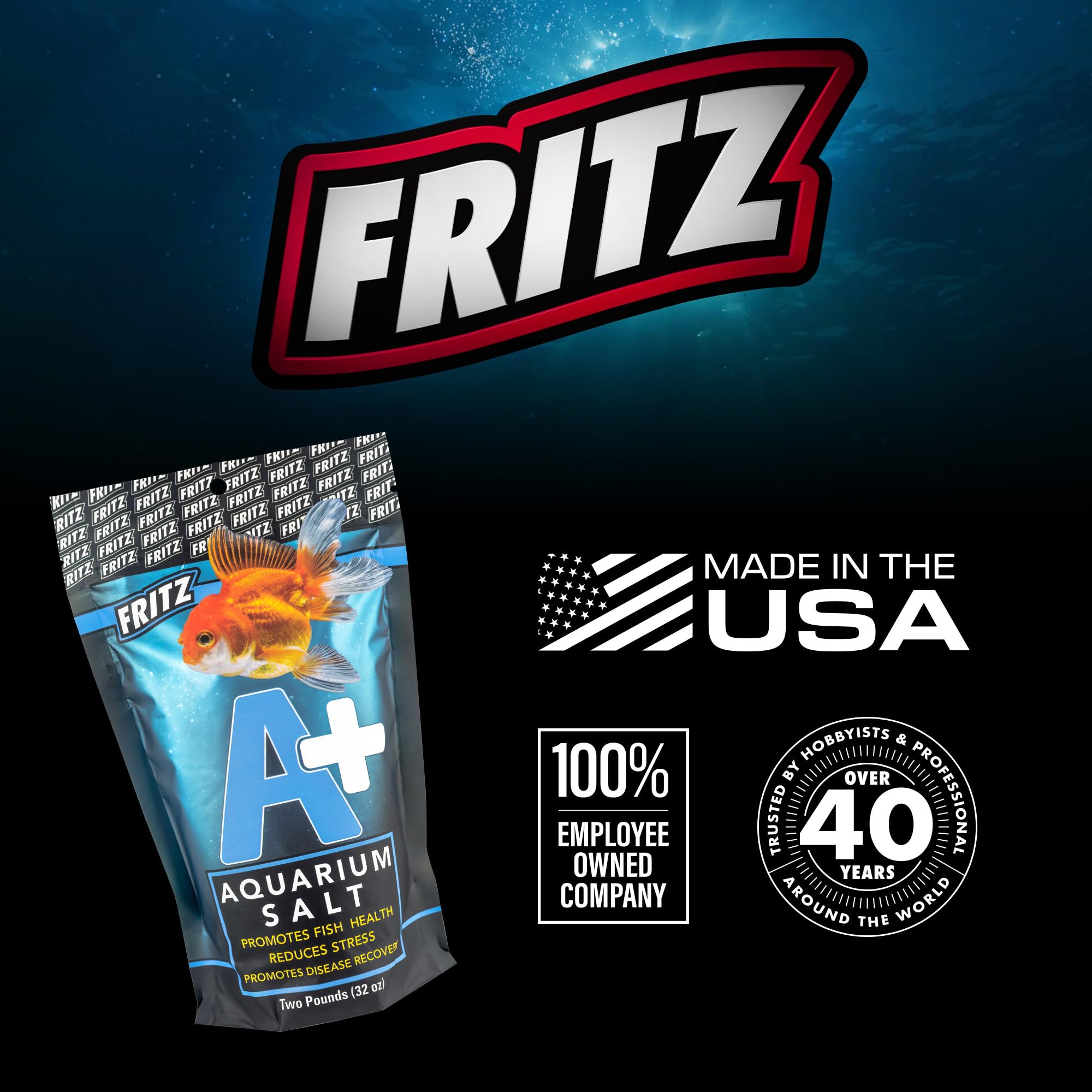 Fritz Aquatics A+ Aquarium Salt package detail showing its product labeling.