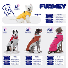 FUAMEY dog coat elastic abdomen and thickened cuffs.