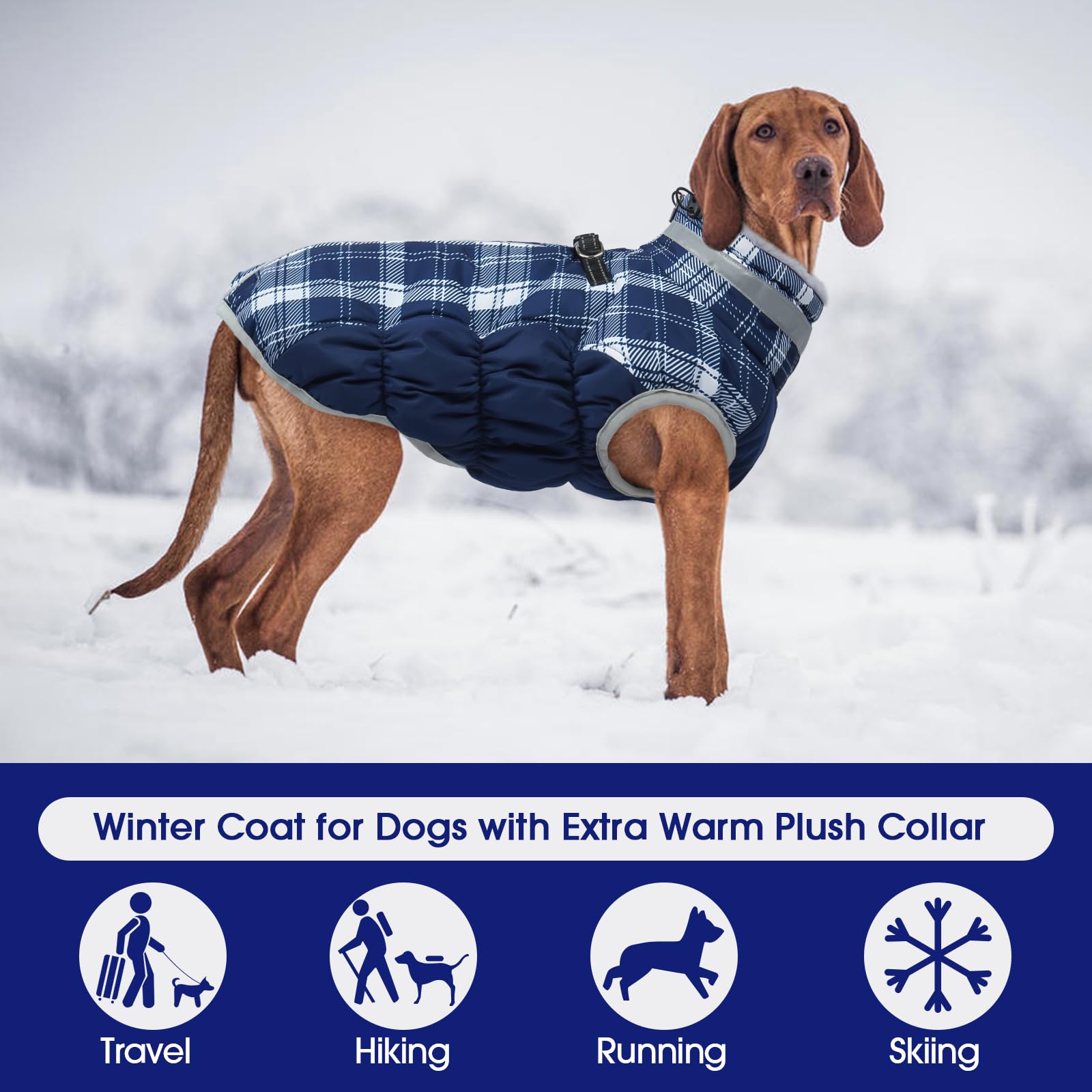 FUAMEY dog coat detail showing the back zipper designed to resist snagging hair.