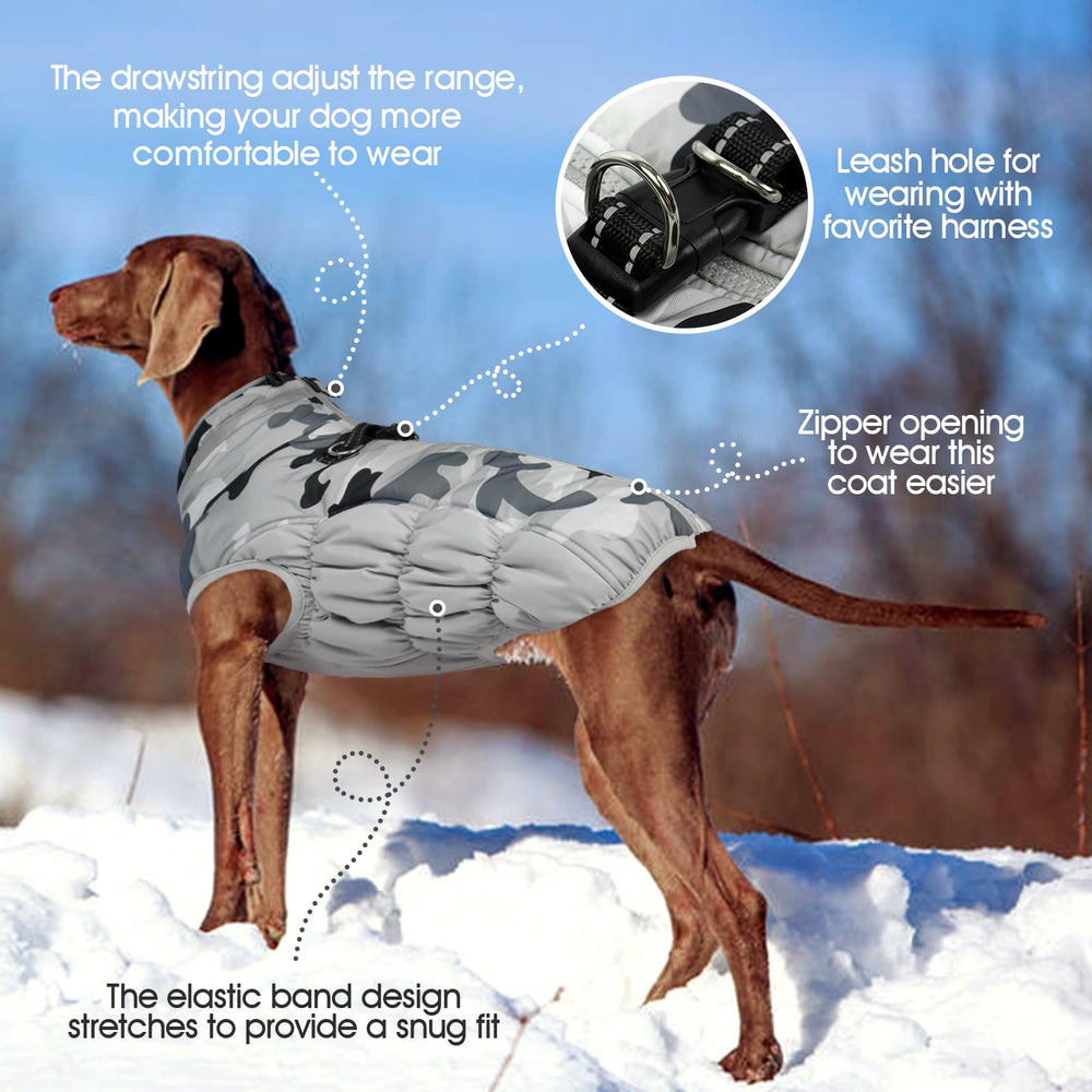 FUAMEY dog coat opened to show its double-layer fleece lining.