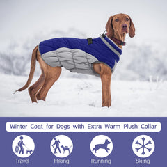 FUAMEY dog coat showing the fleece lining inside the winter jacket.