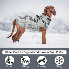 FUAMEY dog coat close-up showing its reflective strips.