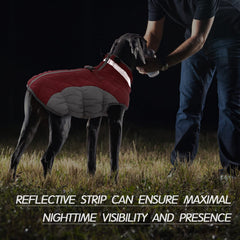 FUAMEY dog coat reflective strips shown close up.