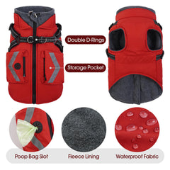 FUAMEY dog coat with its two pockets shown clearly.
