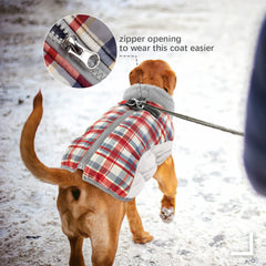 FUAMEY Dog Jacket showing the two built-in harness D-rings.