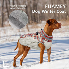 FUAMEY dog jacket detail showing the reflective strips.