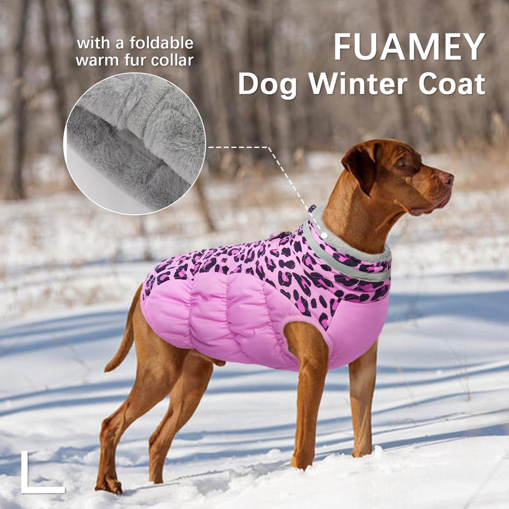 FUAMEY dog jacket detail showing reflective strips for low-light visibility.