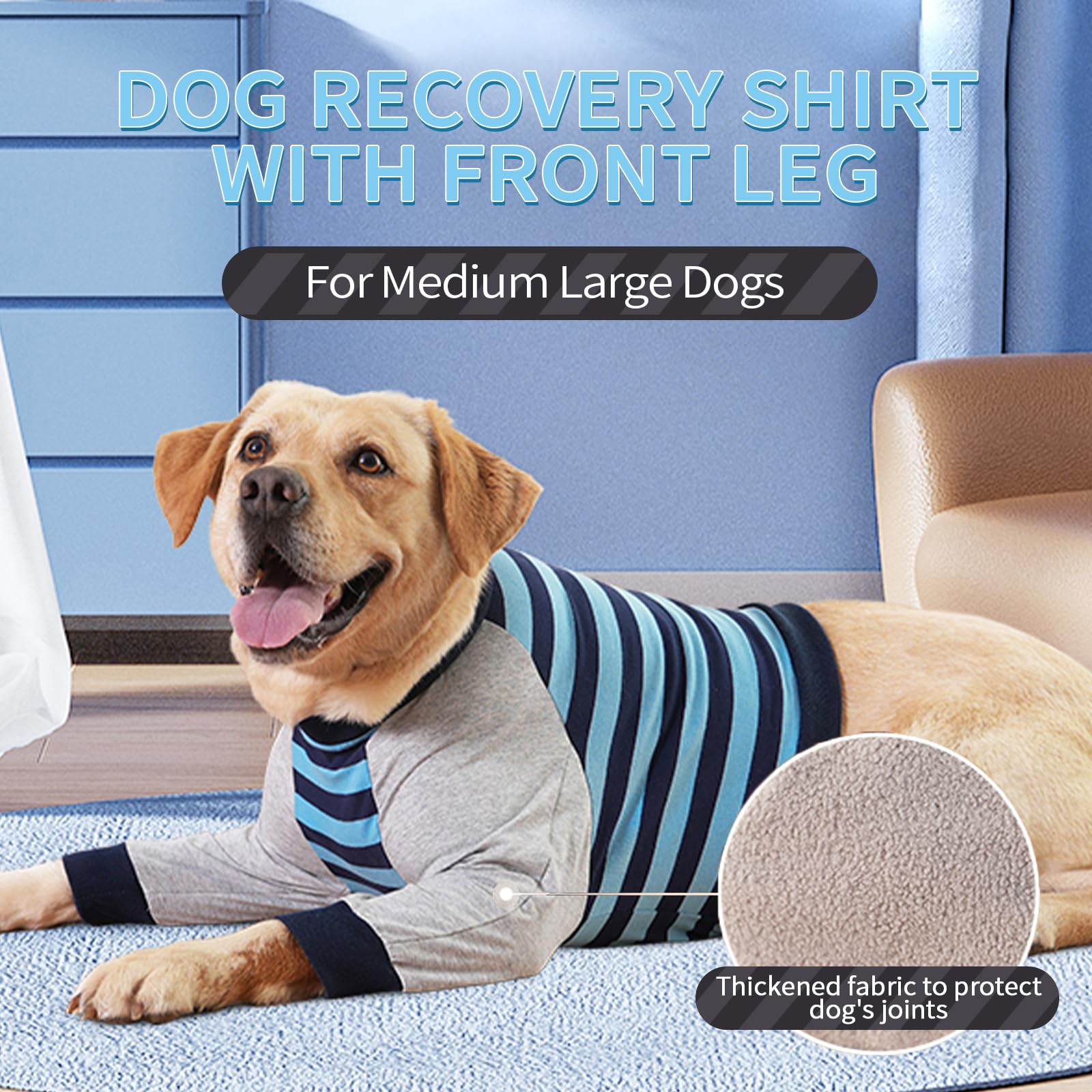 FUAMEY Dog Recovery Sleeve being put on over a dog's head and front legs.