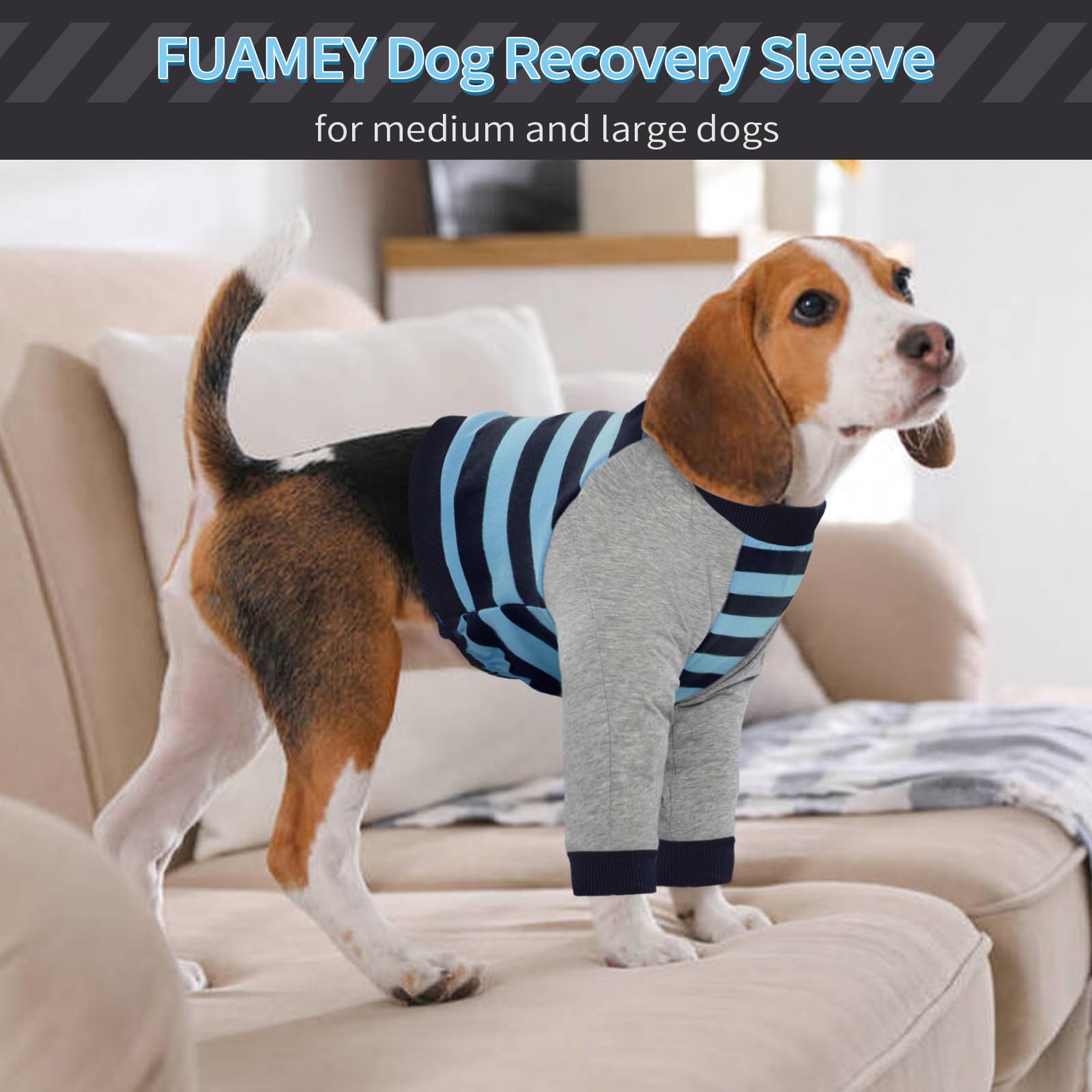 FUAMEY Dog Recovery Sleeve front-leg openings shown close up.