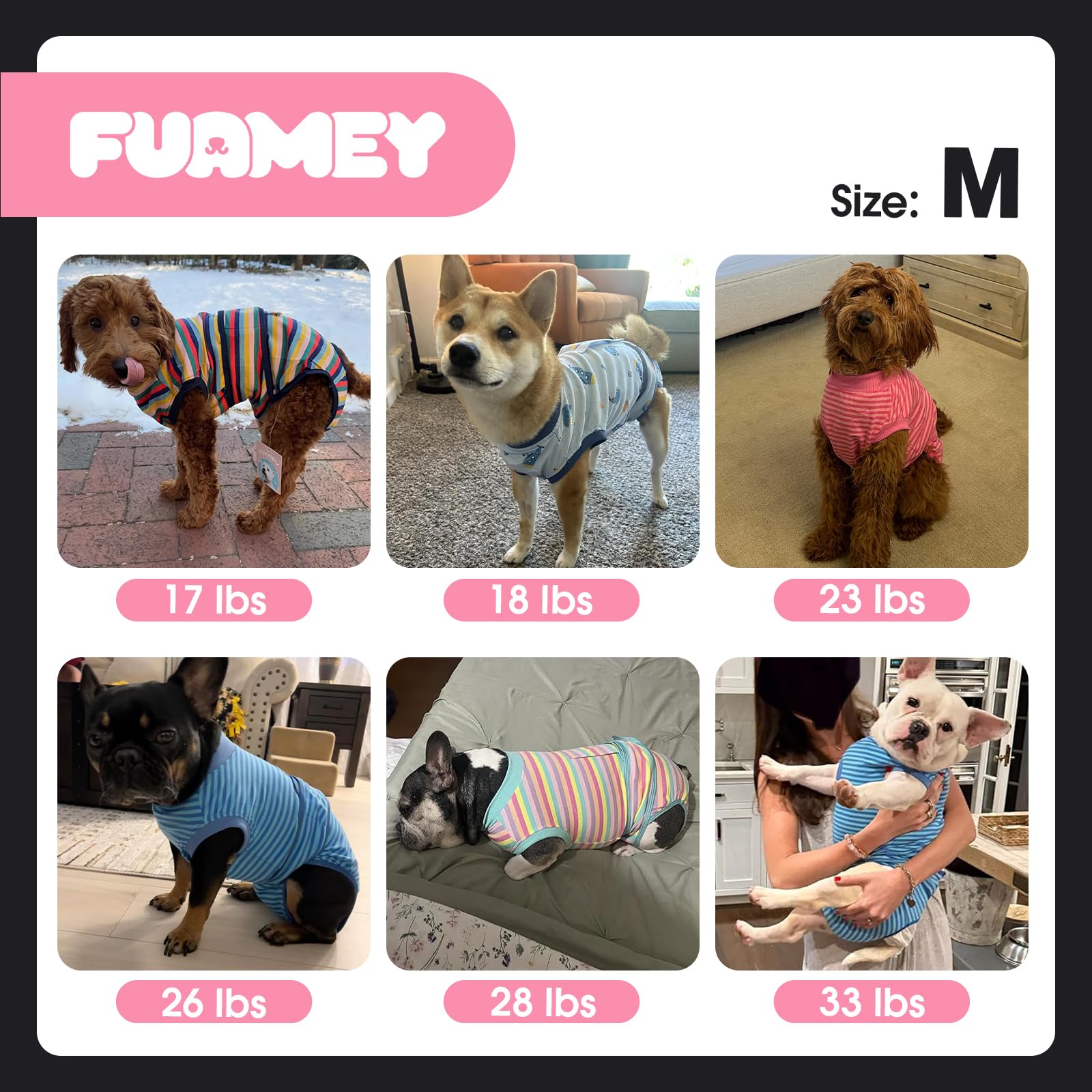 FUAMEY dog recovery suit for postpartum care.