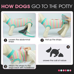 FUAMEY dog recovery suit fabric shown with its flexible stretch.