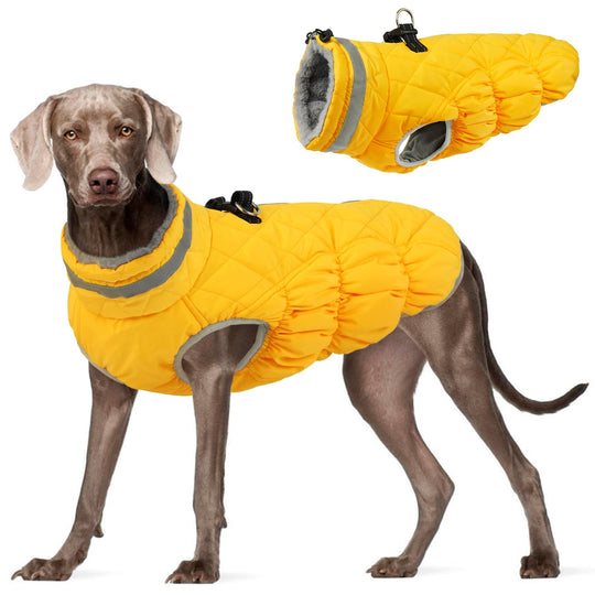 FUAMEY dog winter coat shown from the front.