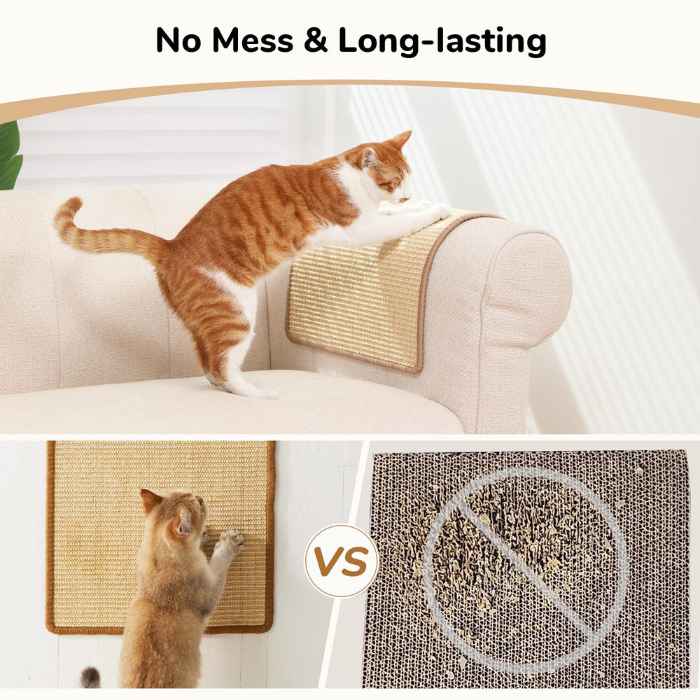 FUKUMARU Cat Scratching Mat attached to furniture.
