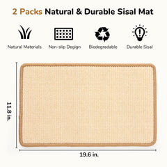 FUKUMARU Cat Scratching Mat close-up showing its natural sisal surface.