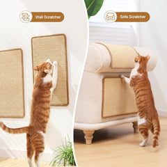 FUKUMARU Cat Scratching Mat mounted on a wall.