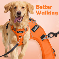 Funfox dog harness detail showing the back leash ring.