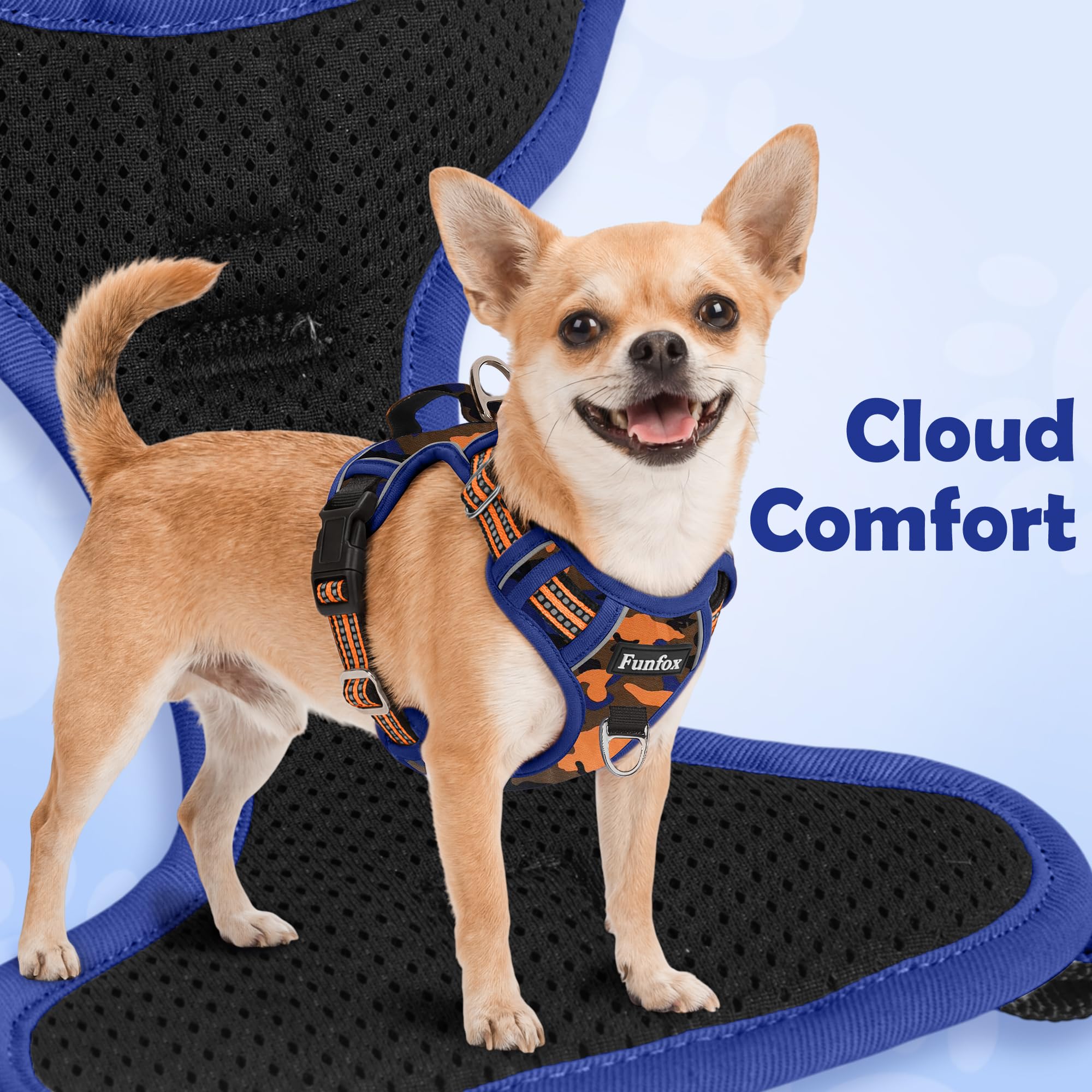 Funfox dog harness vertical ergonomic handle shown in close-up.