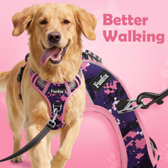 Funfox dog harness close-up of the front chest leash ring.