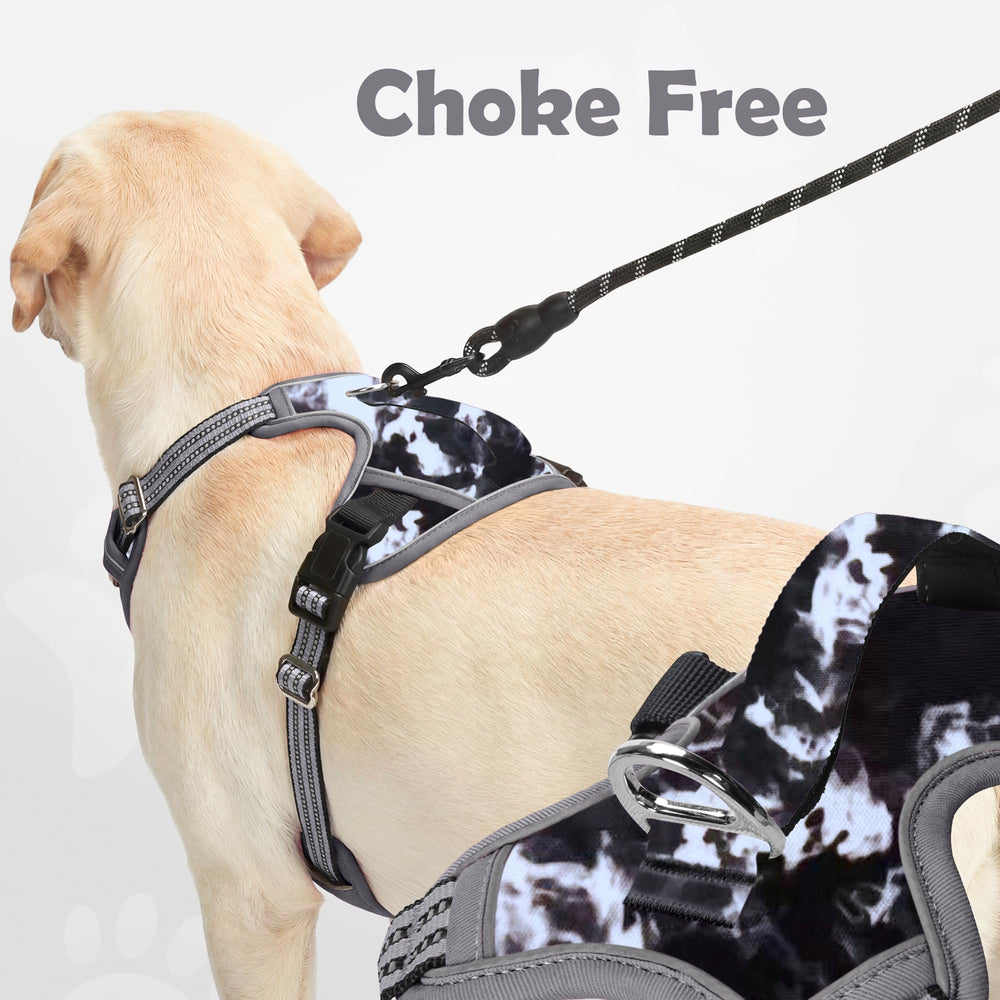 Funfox dog harness front chest leash ring shown close up.
