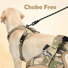 Close-up of the breathable mesh lining and plush padding on the Funfox dog harness.