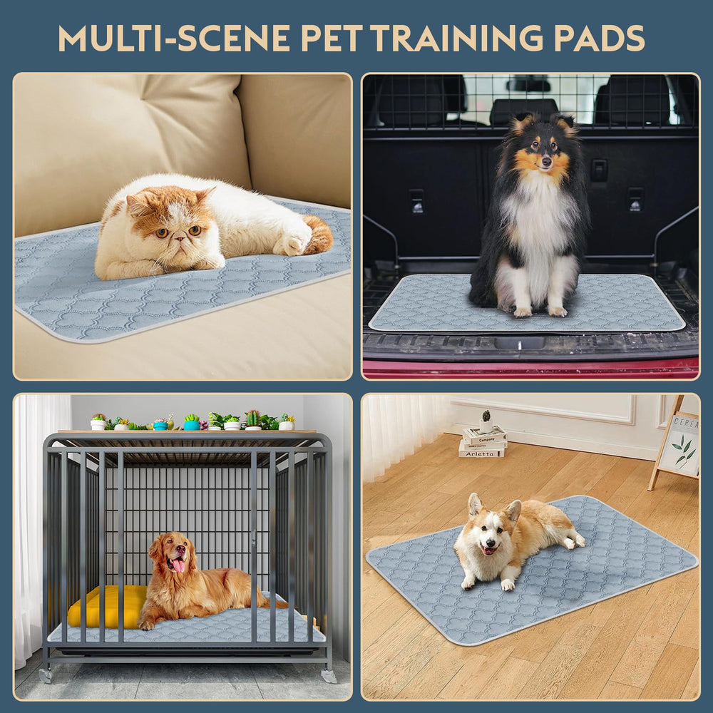 FunFurry pee pad shown in use as an indoor surface for a dog.