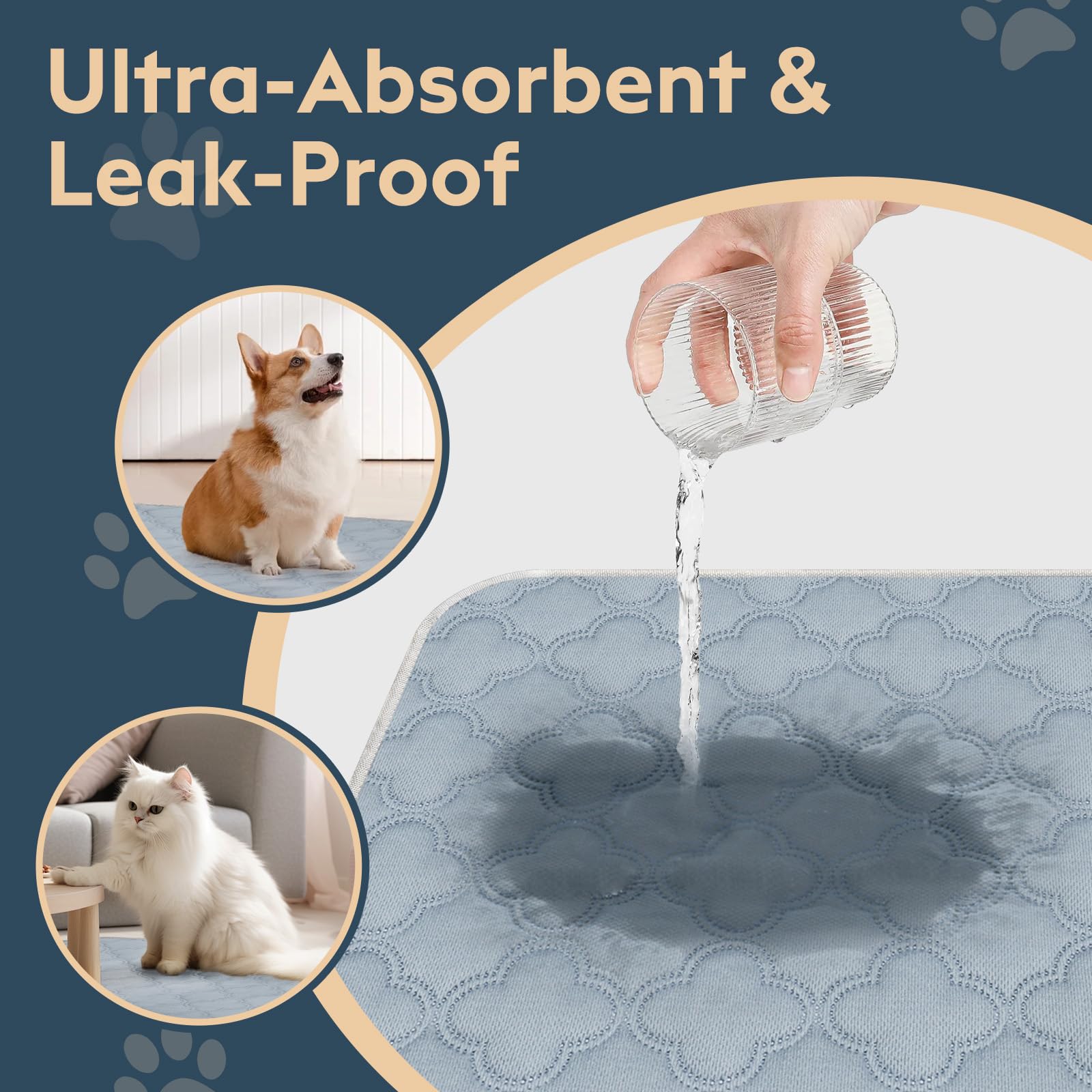 FunFurry pee pad detail highlighting the waterproof inner layer.
