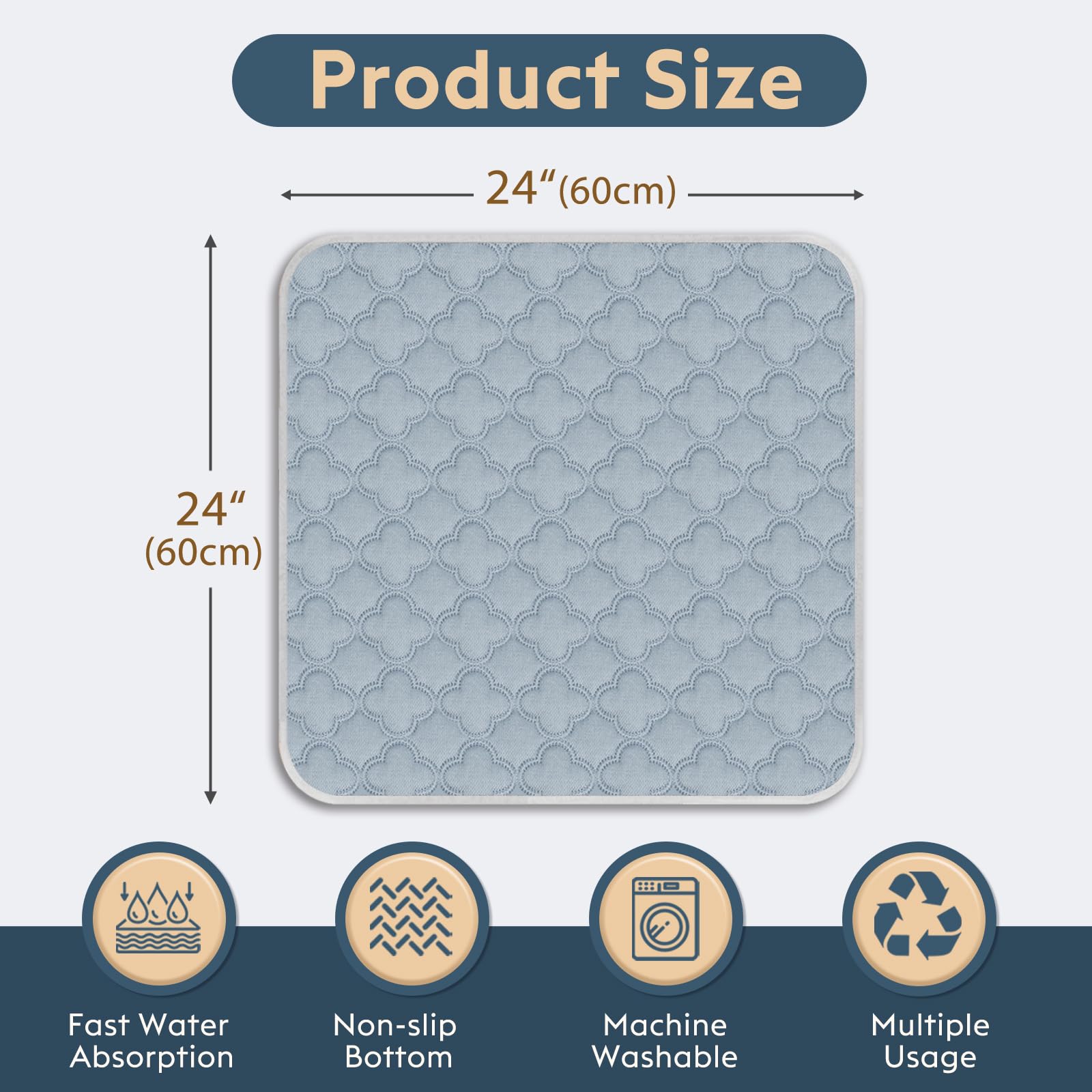 FunFurry washable pee pad close-up showing its absorbent fabric surface.