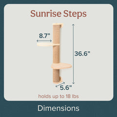 Furhaven Sunrise Steps cat wall system viewed from the side.