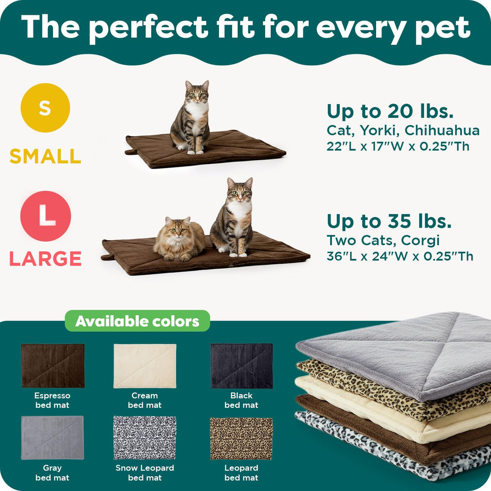 Furhaven ThermaNAP cat mat size guide showing its length, width and height.