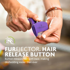 FURminator cat deShedding tool showing its ergonomic handle.