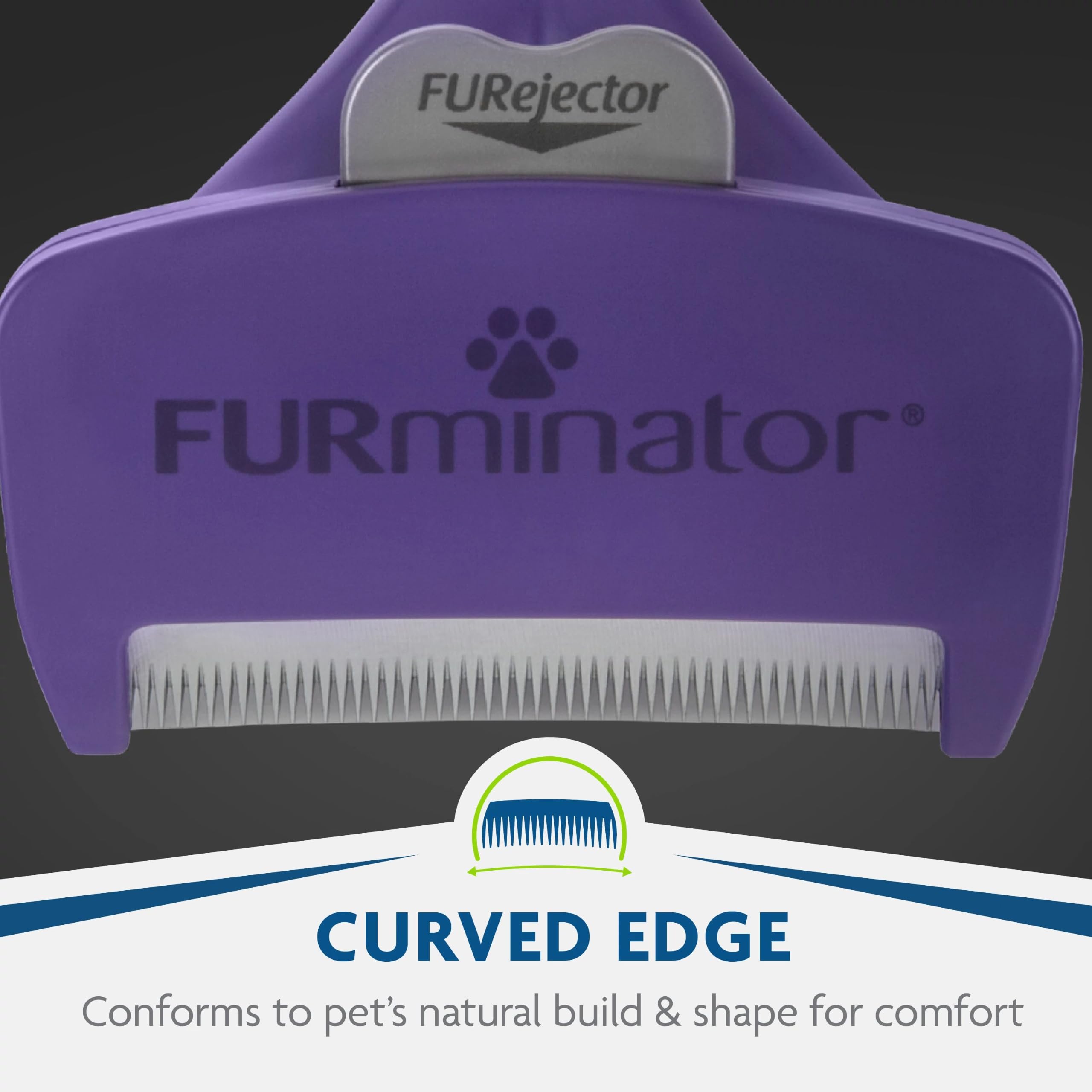 FURminator cat deShedding tool in use during at-home grooming.