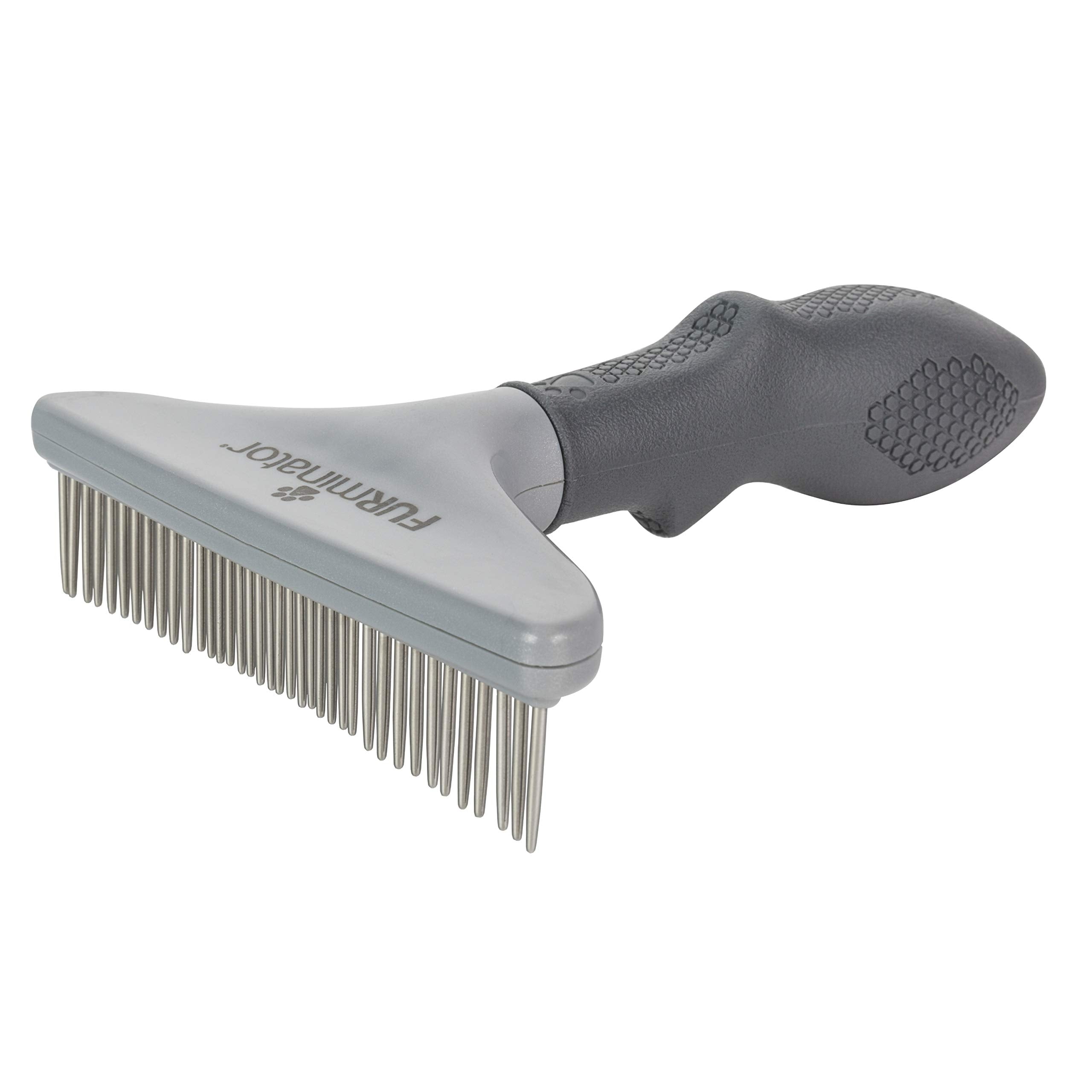 FURminator Grooming Rake close-up of the ergonomic non-slip handle.