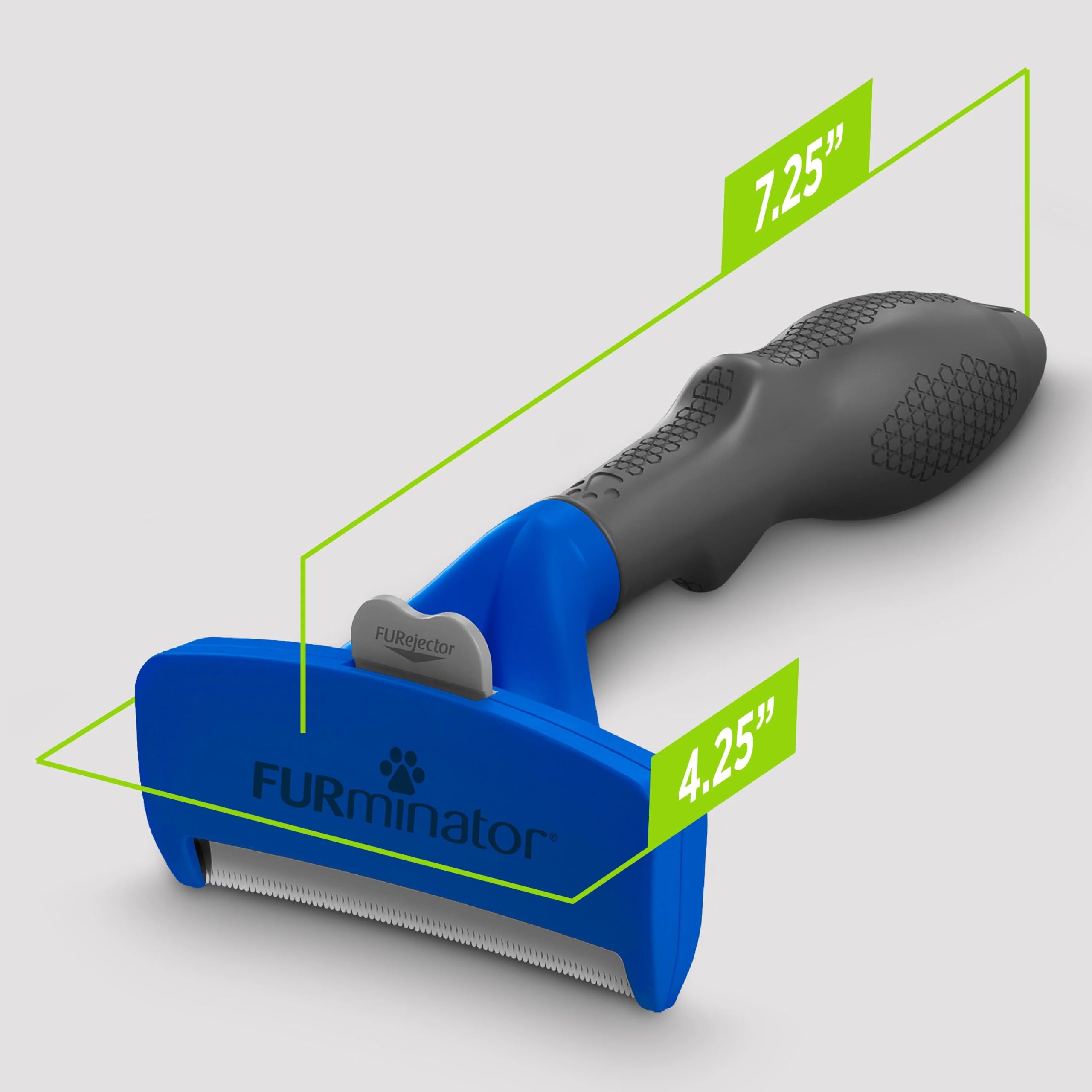FURminator large dog undercoat deShedding tool shown during a grooming session.